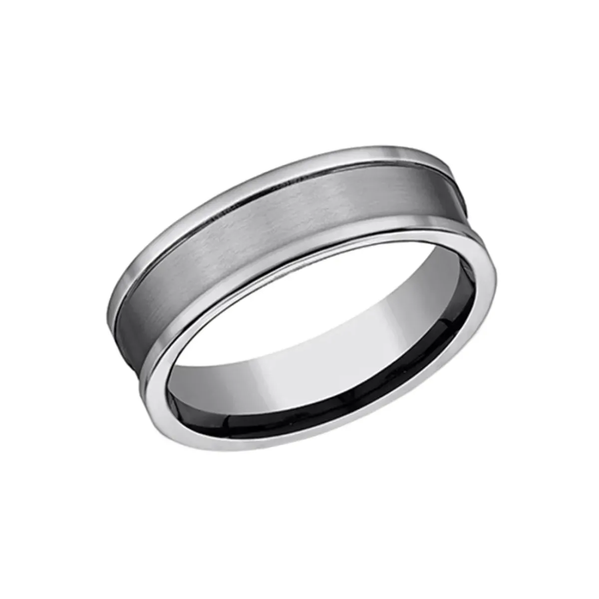 Josephs Jewelers Wedding Bands For Men>Tungsten and Satin Center Wedding Band