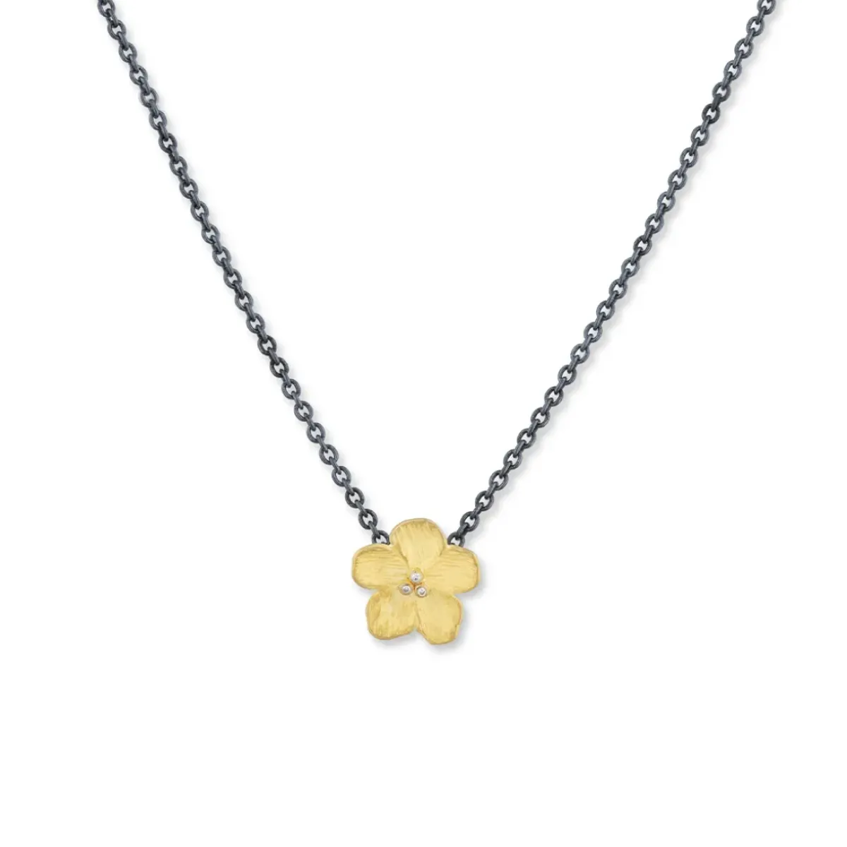 Josephs Jewelers Necklaces And Pendants>Two-Tone Buttercup Diamond Pendant with Chain
