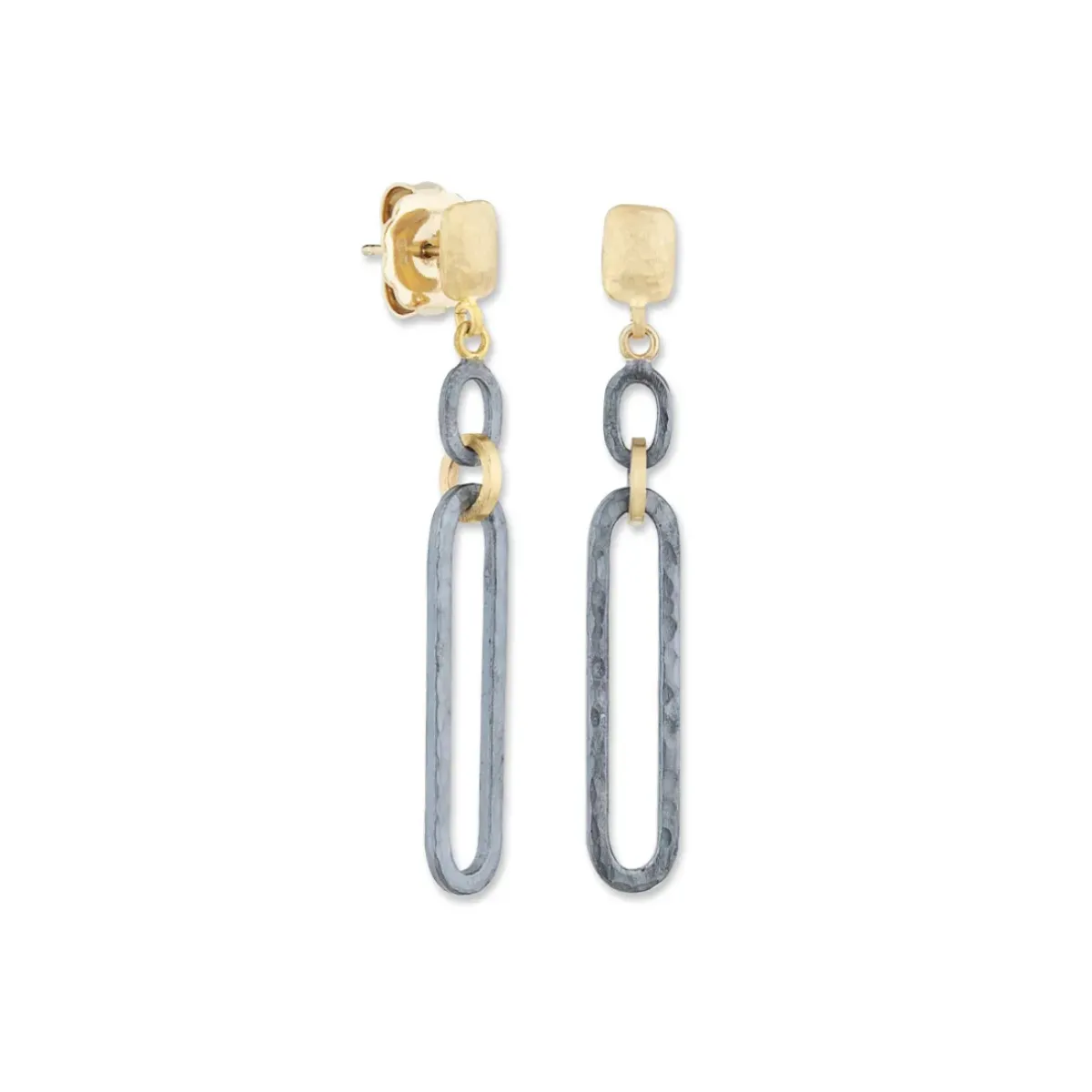 Josephs Jewelers Earrings>Two-Tone Chill-Link Dangle Earrings