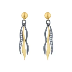 Josephs Jewelers Earrings>Two-Tone Diamond Keller Dangle Earrings