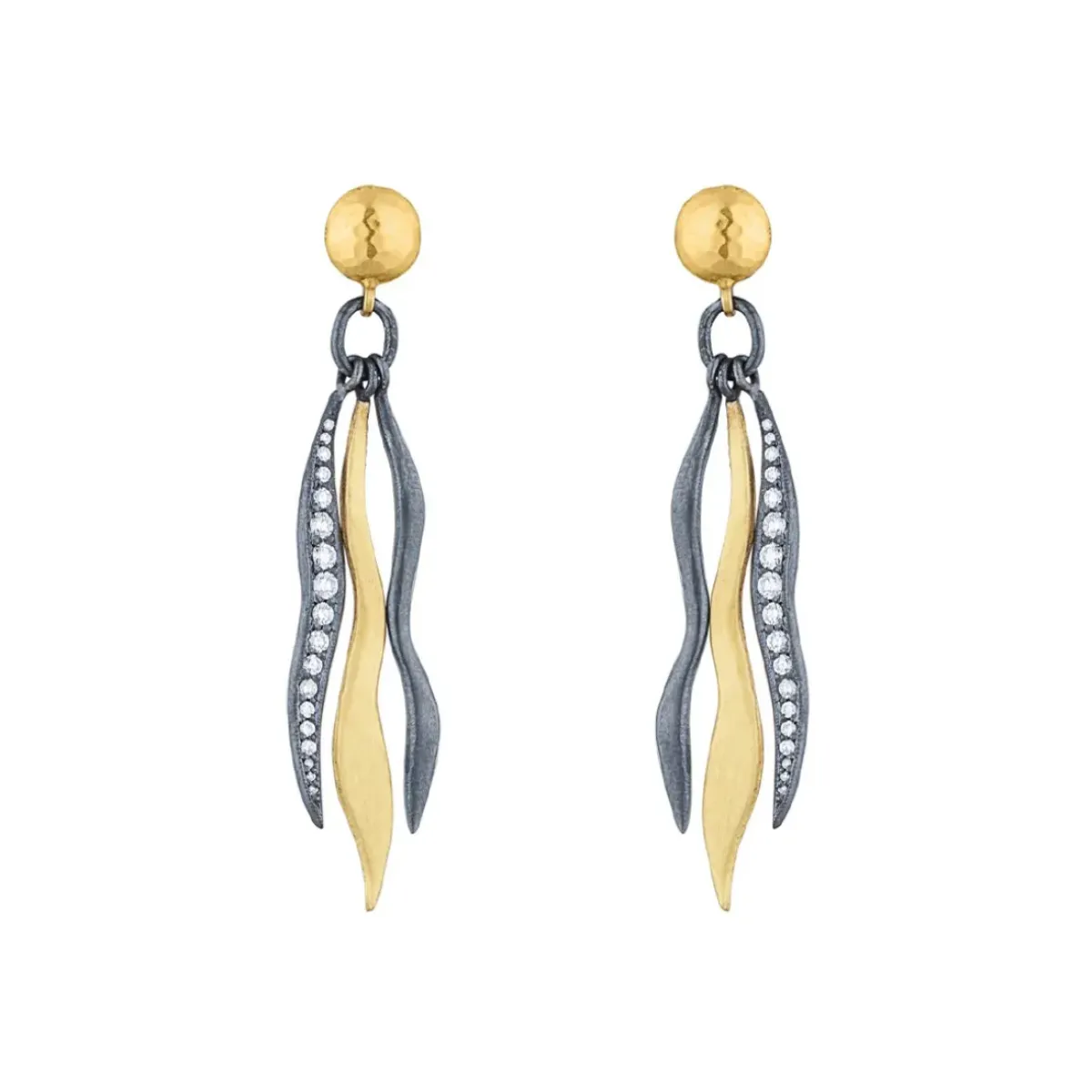 Josephs Jewelers Earrings>Two-Tone Diamond Keller Dangle Earrings