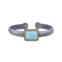 Josephs Jewelers Bracelets>Two-Tone Kingman Turquoise and Cognac Diamond Bracelet