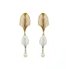Josephs Jewelers Earrings>Two-Tone Sterling Silver Pearl Art Deco Earrings