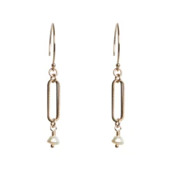Josephs Jewelers Earrings>Two-Tone “Zoe” Dangle Earrings with Freshwater Pearls