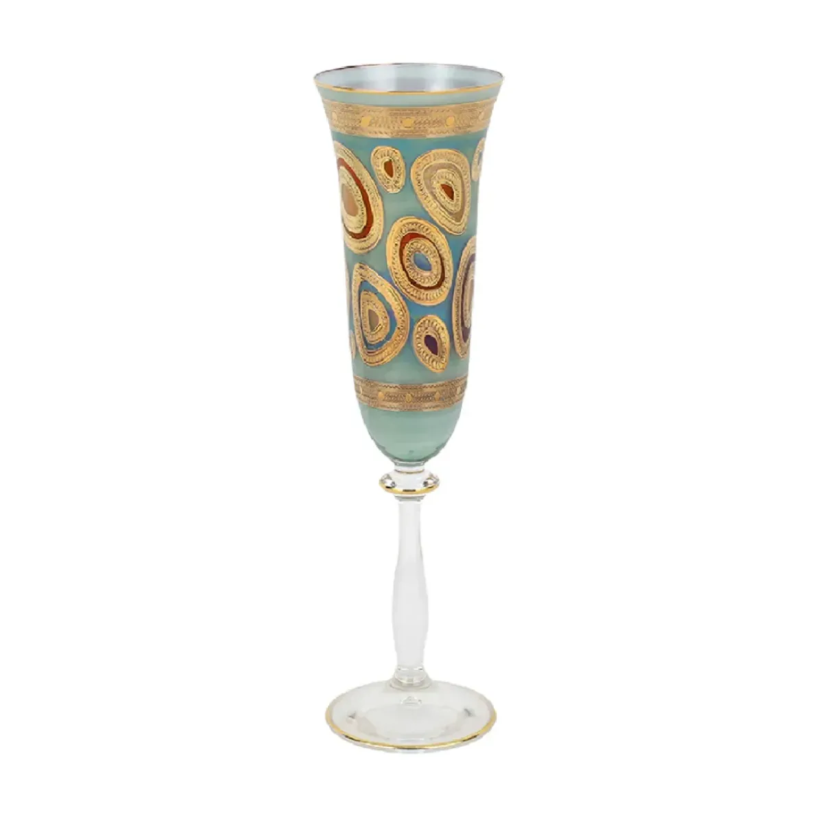 Josephs Jewelers Serveware>Vietri – Aqua Regalia Champagne Flute