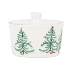 Josephs Jewelers Serveware>Vietri – Lasta Holiday Sugar Bowl w/ Lid