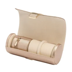 Josephs Jewelers Watch Storage>WOLF – Rose Gold Palermo Dbl Watch Roll w/ Jewelry Pouch