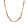 Josephs Jewelers Necklaces And Pendants>Yellow Gold Plated Sterling Silver Fire Opal and Carnelium Necklace