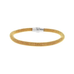Josephs Jewelers Bracelets>Yellow Gold Plated Sterling Silver Mesh Bangle Bracelet